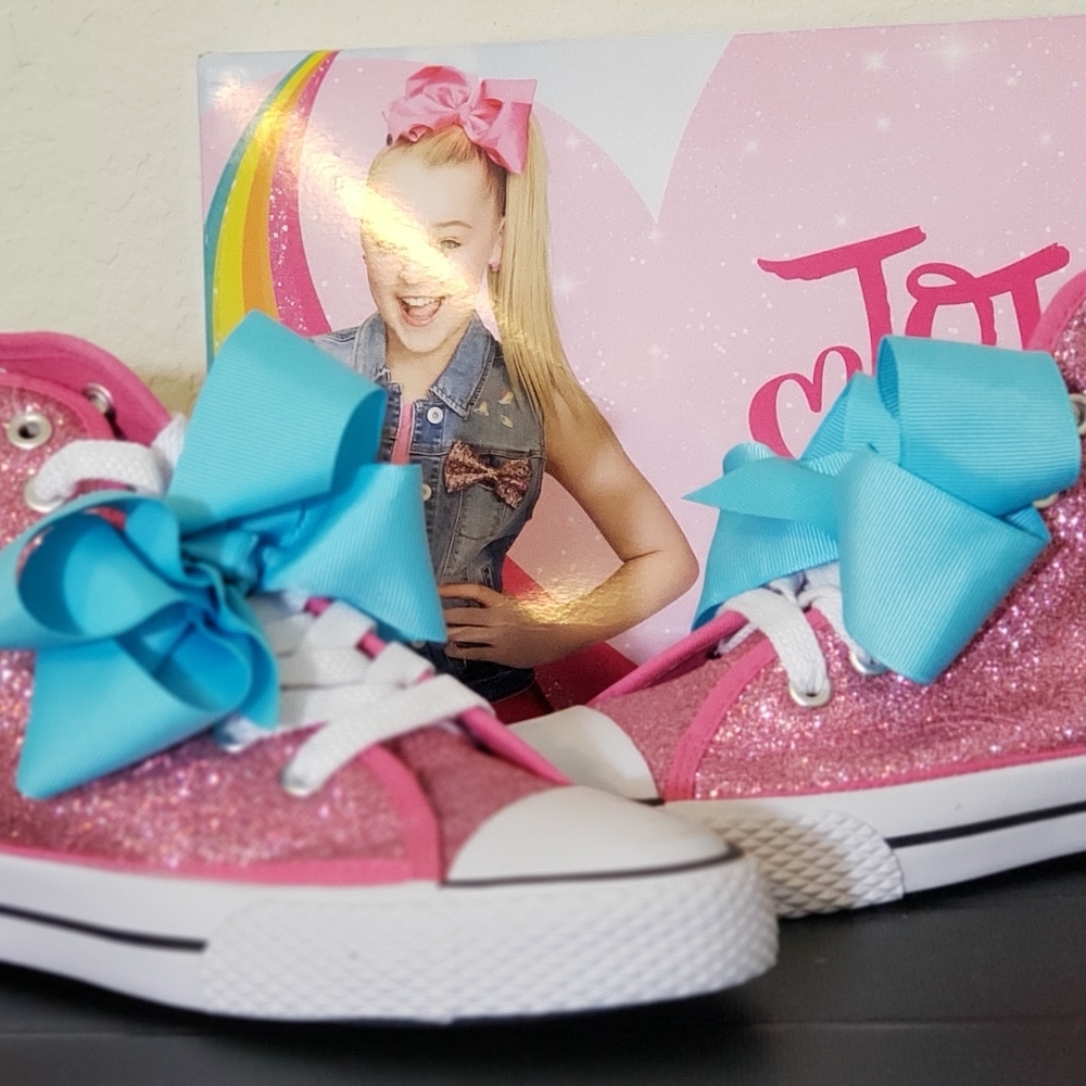 Jojo Siwa Pink Glitter High top sneakers